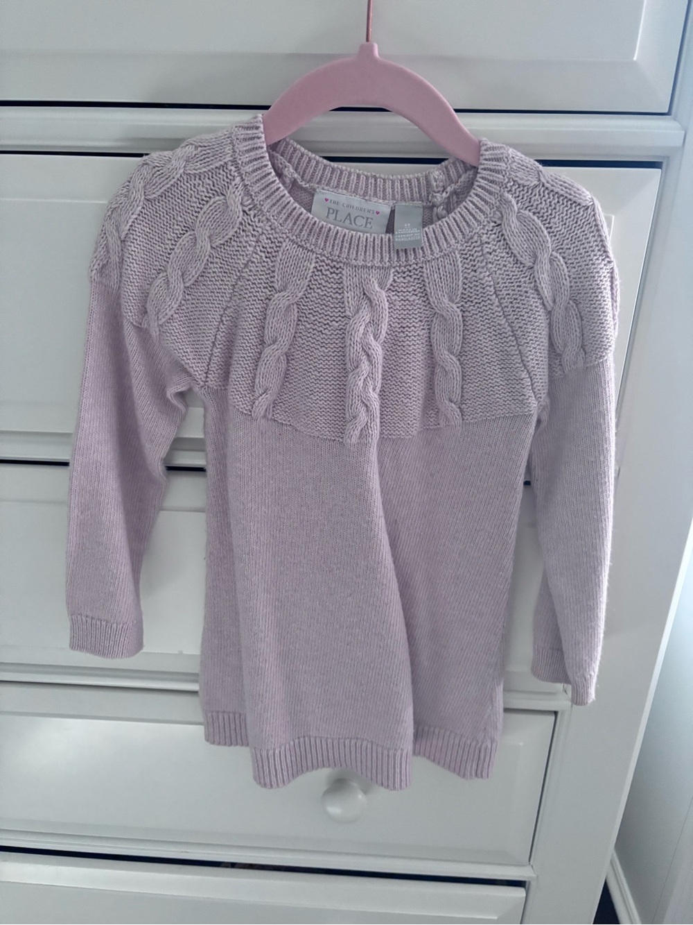 The Children's Place Lilac Cable-Knit Crew Sweater